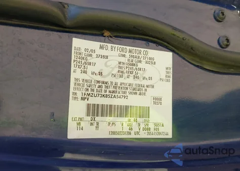 2005 Ford Explorer Xlt/Xlt Sport from USA, damaged, VIN 1FMZU73K85ZA54792